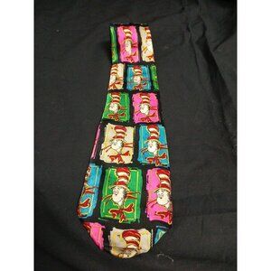 Vintage 1994 Seuss Wear Cat In The Hat 100% Silk Mens Tie Dr Seuss